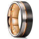 King Will Tungsten Carbide 8mm Rose Gold Wedding Band