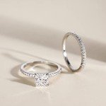 Elegant 2CT Sterling Silver Princess Cut Bridal Ring Set