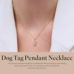 18k Gold Plated Pave CZ Dog Tag Necklace