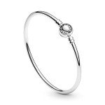 PANDORA Sterling Silver Ball Clasp Charm Bangle