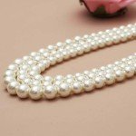 Layered Gold Pearl Choker Necklace and Earring Set