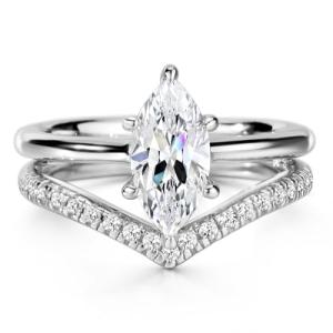 Michooyel 1.5ct Marquise Cut Bridal Ring Set