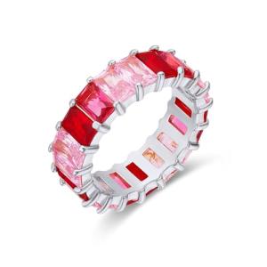 Rainbow Eternity Ring in 18K White Gold