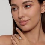 18K Gold Plated Emerald Cut Engagement Ring