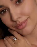 18K Gold Plated Emerald Cut Engagement Ring