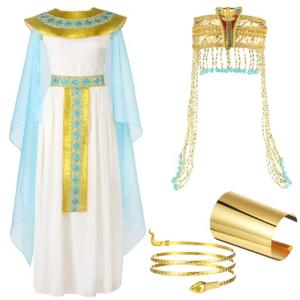 Egyptian Costume Jewelry Set with Wigs and Accessories