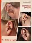 Sterling Silver Runes Clip-On Ear Cuff Earrings