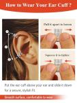 Sterling Silver Runes Clip-On Ear Cuff Earrings
