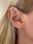 Sterling Silver Runes Clip-On Ear Cuff Earrings
