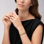 Gold-Tone Stainless Steel Malachite Bead Bracelet