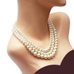 Layered Gold Pearl Choker Necklace and Earring Set