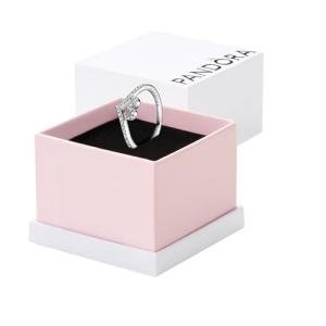 PANDORA Stackable Heart Wishbone Ring for Women