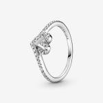 PANDORA Stackable Heart Wishbone Ring for Women