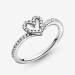 PANDORA Stackable Heart Wishbone Ring for Women