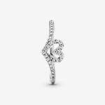 PANDORA Stackable Heart Wishbone Ring for Women