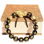 24k Gold Plated PiXiu Obsidian Wealth Bracelet