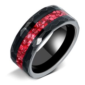 Men's 8mm Black or Rose Gold Tungsten Rings