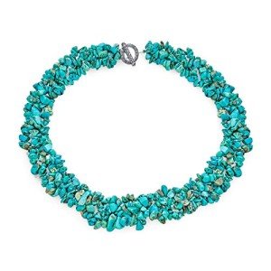 Turquoise Chunky Cluster Statement Bib Necklace