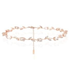 Nikita Floral Rhinestone Choker Necklace for Women
