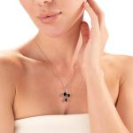 Natural Amethyst Leaf Pendant Necklace in Silver