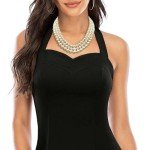 Layered Gold Pearl Choker Necklace and Earring Set