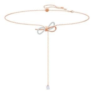 Swarovski Women's Bow Pendant Necklace in Rose-Gold