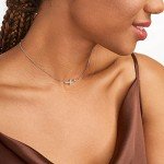 Sterling Silver Sideways Cross Necklace for Women