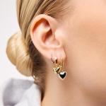 Puffed Heart Hoop Earrings in Gold & Silver