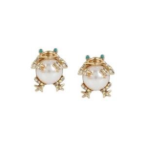 Betsey Johnson Cute Frog Stud Earrings