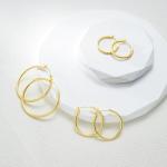 14K Gold Engraved Hoop Earrings for Women