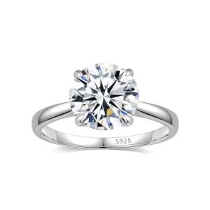 1CT Moissanite Solitaire Engagement Ring in Silver