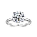 1CT Moissanite Solitaire Engagement Ring in Silver