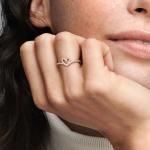 Pandora Wishbone Heart Ring in Rose Gold