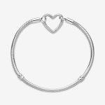 PANDORA Heart Clasp Charm Snake Chain Bracelet