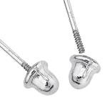 14k White Gold 4mm Round Solitaire Stud Earrings