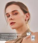 Elegant 18K White Gold Plated CZ Stud Earrings