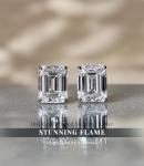 Elegant 18K White Gold Plated CZ Stud Earrings