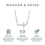 Sterling Silver Sideways Cross Necklace for Women