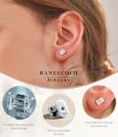 Elegant 18K White Gold Plated CZ Stud Earrings