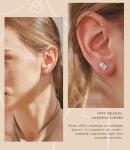 Elegant 18K White Gold Plated CZ Stud Earrings