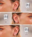 Elegant 18K White Gold Plated CZ Stud Earrings