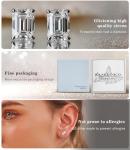 Elegant 18K White Gold Plated CZ Stud Earrings