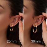 Large Twisted 14K Gold Hoop Earrings for Women