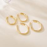 Large Twisted 14K Gold Hoop Earrings for Women