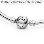 PANDORA Sterling Silver Ball Clasp Bangle Bracelet