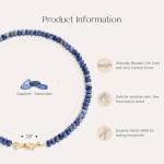 Sapphire Beaded Choker Necklace with Gold Bow