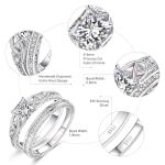 Princess Cut Engagement & Wedding Ring Set for Women