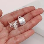 Sterling Silver Square Texture Clip-On Earrings