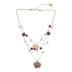 Betsey Johnson Floral Layered Necklace for Women