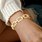 18K Gold Plated Geometric Aesthetic Cuff Bracelet